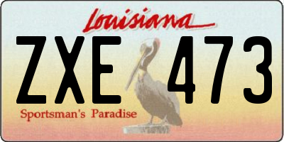 LA license plate ZXE473