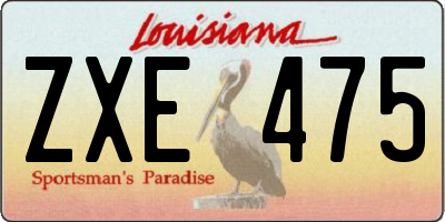 LA license plate ZXE475