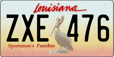 LA license plate ZXE476