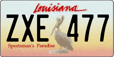 LA license plate ZXE477