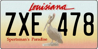 LA license plate ZXE478