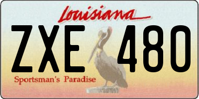 LA license plate ZXE480