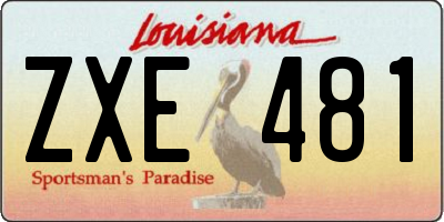 LA license plate ZXE481