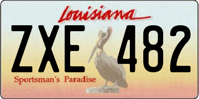 LA license plate ZXE482