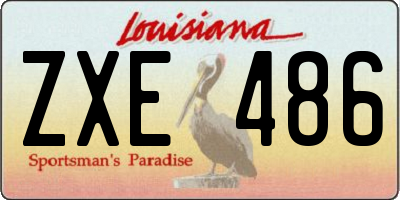 LA license plate ZXE486