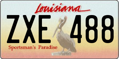 LA license plate ZXE488