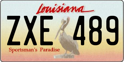 LA license plate ZXE489