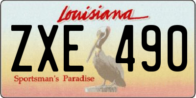 LA license plate ZXE490