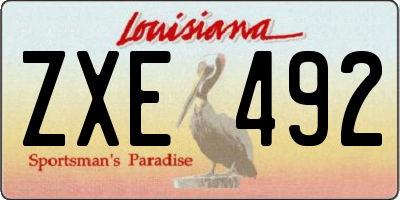 LA license plate ZXE492