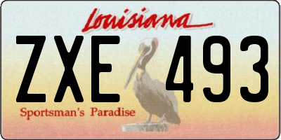 LA license plate ZXE493