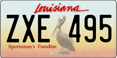 LA license plate ZXE495