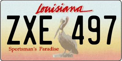 LA license plate ZXE497