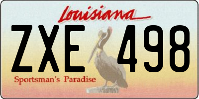 LA license plate ZXE498