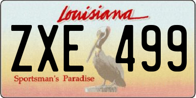 LA license plate ZXE499