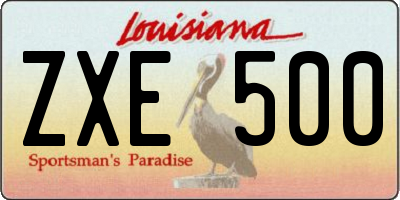 LA license plate ZXE500