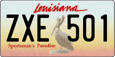 LA license plate ZXE501