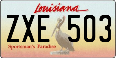 LA license plate ZXE503