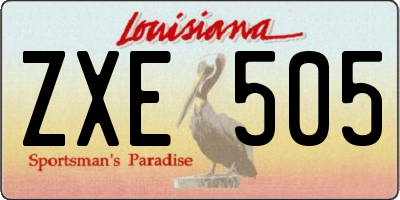 LA license plate ZXE505