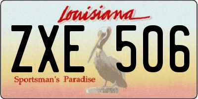 LA license plate ZXE506