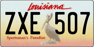 LA license plate ZXE507