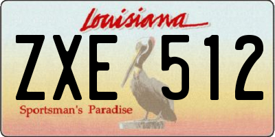 LA license plate ZXE512