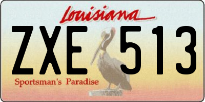 LA license plate ZXE513