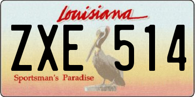 LA license plate ZXE514