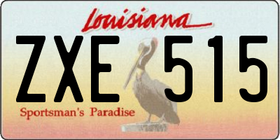 LA license plate ZXE515