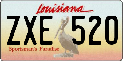 LA license plate ZXE520