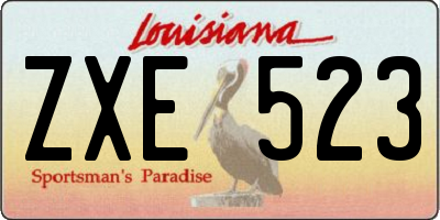 LA license plate ZXE523