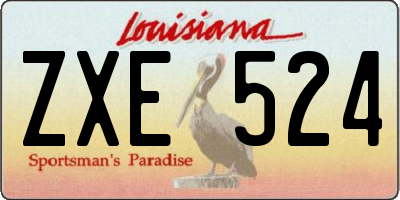 LA license plate ZXE524