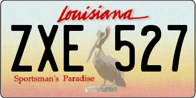 LA license plate ZXE527