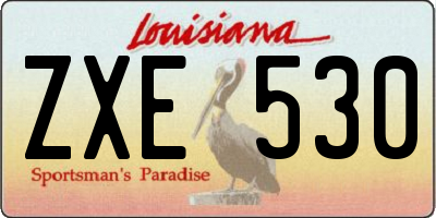 LA license plate ZXE530