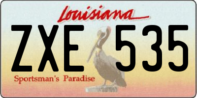 LA license plate ZXE535