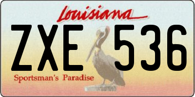 LA license plate ZXE536