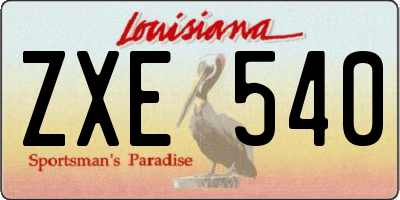 LA license plate ZXE540