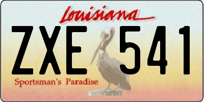 LA license plate ZXE541