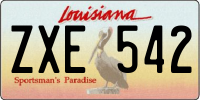 LA license plate ZXE542