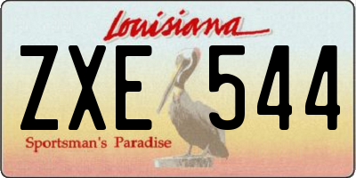 LA license plate ZXE544