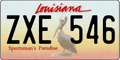 LA license plate ZXE546