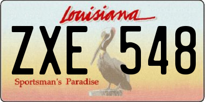 LA license plate ZXE548