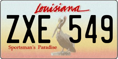 LA license plate ZXE549