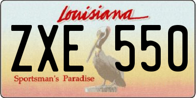 LA license plate ZXE550