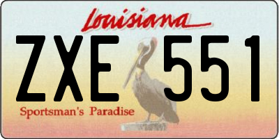 LA license plate ZXE551