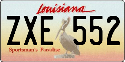 LA license plate ZXE552