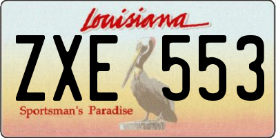 LA license plate ZXE553