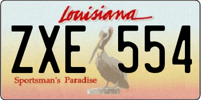 LA license plate ZXE554