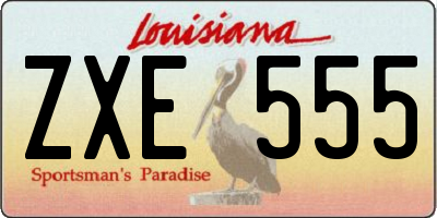 LA license plate ZXE555