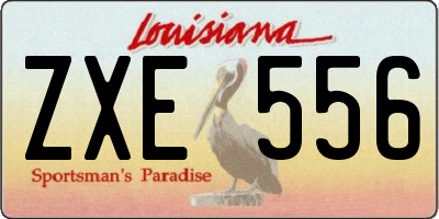 LA license plate ZXE556