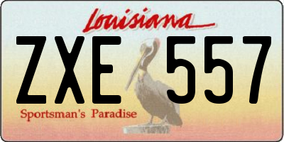 LA license plate ZXE557